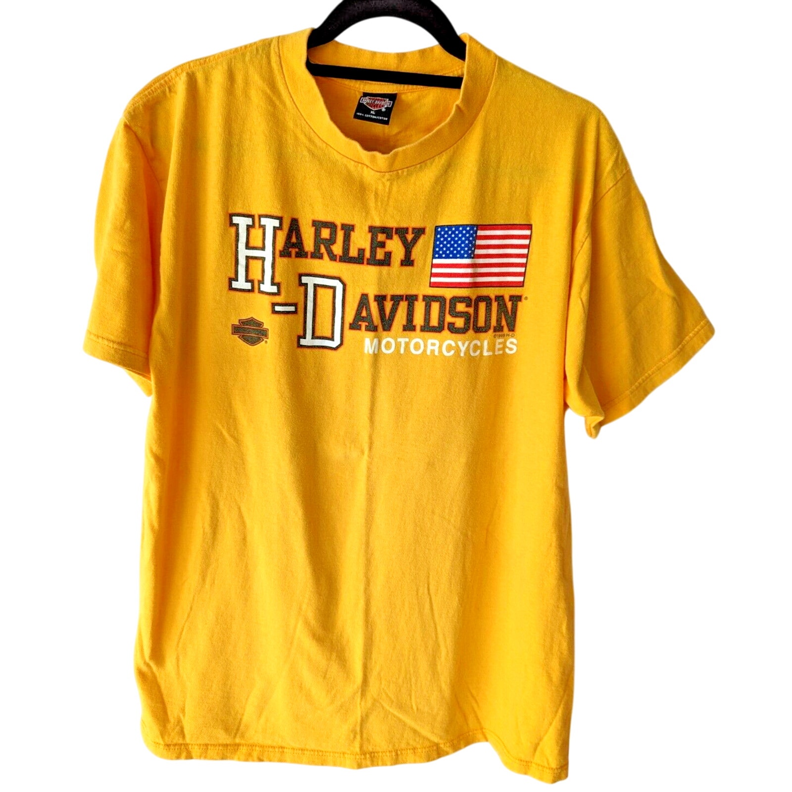 Vintage Harley Davidson Motorcycles Mens Tshirt Sz Xl Yellow Daytona Beach 1999